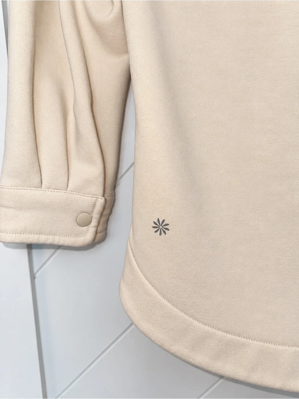 NWOT Athleta Girl Oversized Fuzzy Button Front Shacket Cream Size L/12